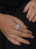 Silver Multi Stone Band Ring For Women