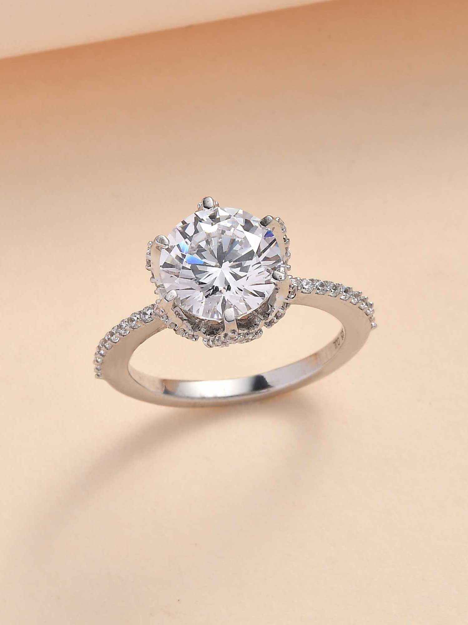 Ornate Jewels 5 Carat Solitaire Ring For Women