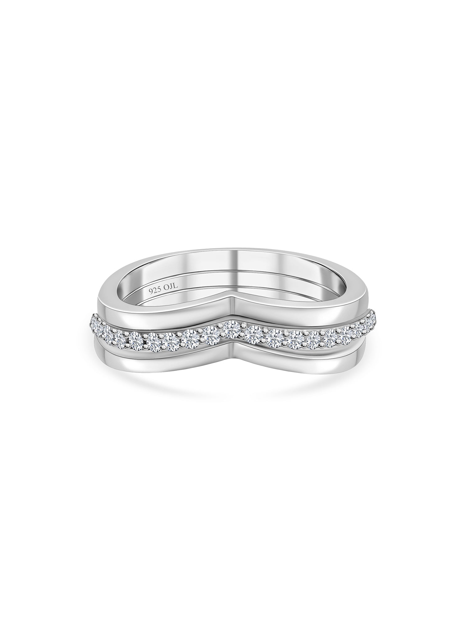 Ornate Jewels Three Band Stackable Ring Set-1
