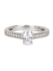 Ornate Jewels 1.02 Carat Solitaire Ring In Silver