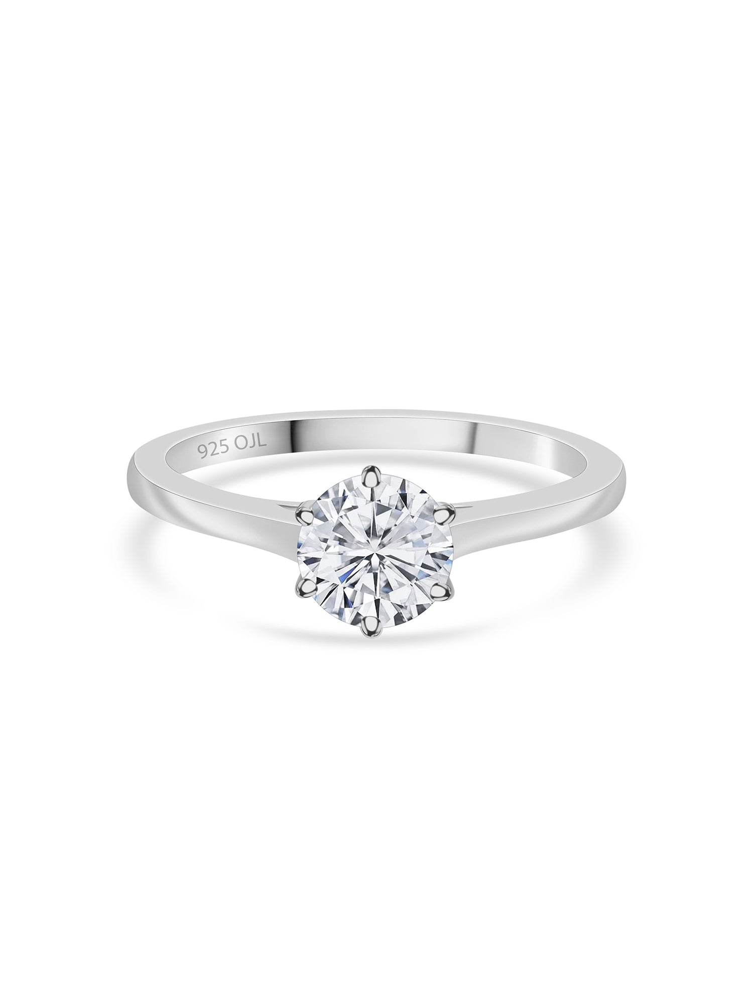 Pure 925 Sterling Silver 1.5 Carat Solitaire Ring-3