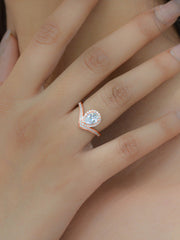 2.5 Carat American Diamond Rose Gold Silver Tear Drop Ring For Women-2