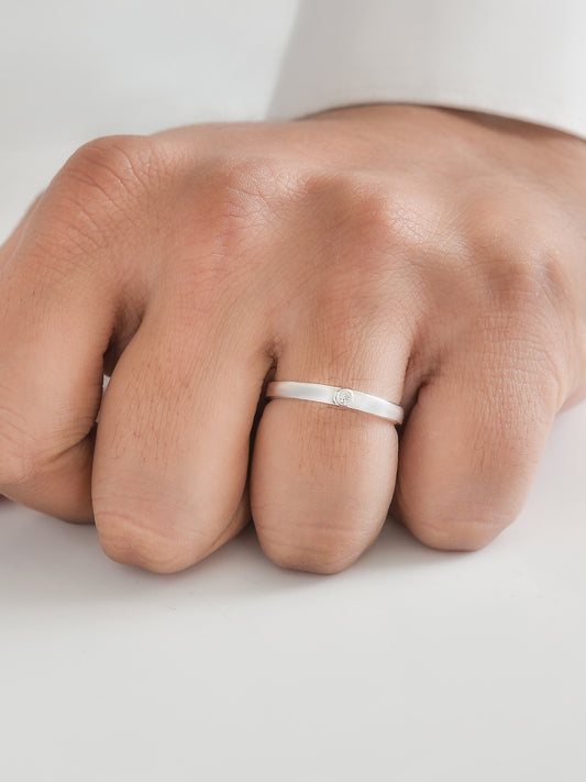 Ornate Eternity Adjustable Silver Ring