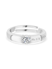 1 Carat Solitaire Adjustable Silver Ring For Men-3