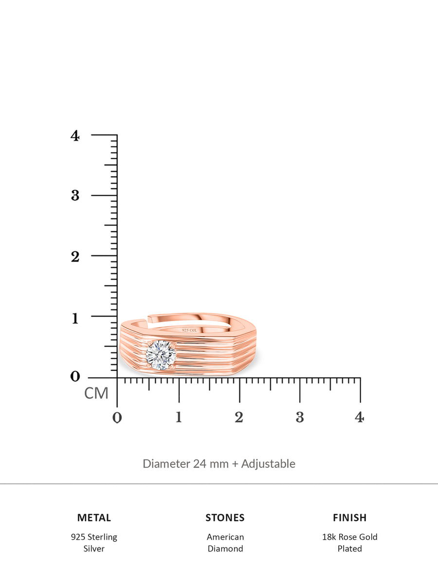 1 Carat Solitaire Rose Gold Ring For Men-3