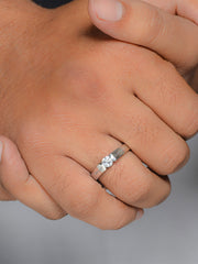 1 Carat Silver Solitaire Adjustable Ring for Men-1