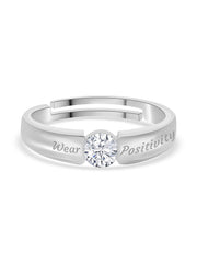 1 Carat Silver Solitaire Adjustable Ring for Men-3