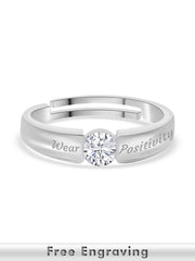 1 Carat Silver Solitaire Adjustable Ring for Men-5