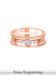 Solitaire Adjustable Rose Gold Band Ring