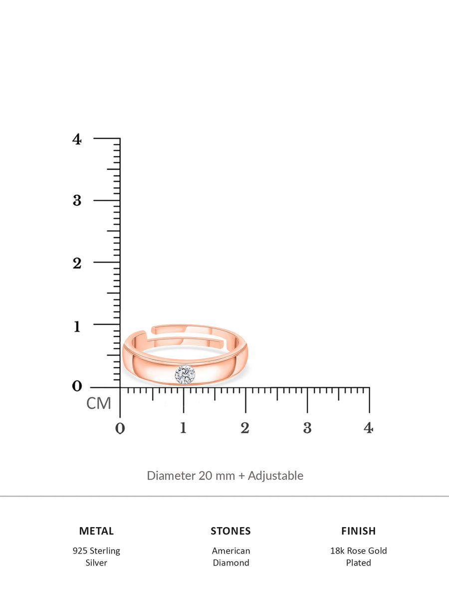 0.2 Carat Adjustable Minimalist Silver Rose Gold Ring For Women-3