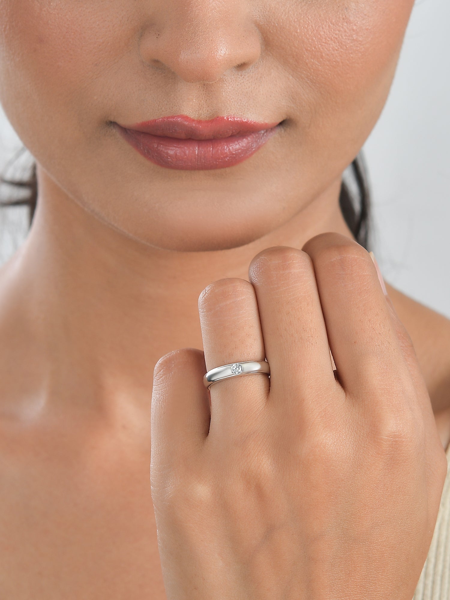 0.2 Carat Simple Adjustable Minimalist Silver Ring-2