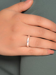 0.2 Carat Adjustable Minimalist Silver Rose Gold Ring For Women-2