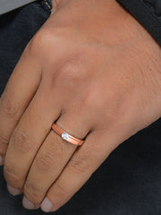 0.5 Carat Rose Gold Plated Adjustable Silver Ring For Him-2