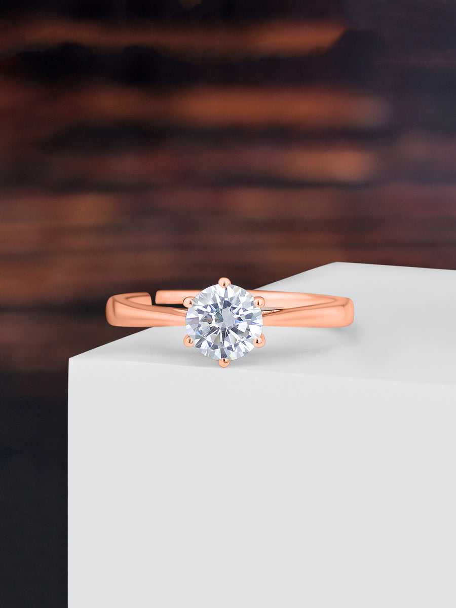 1.5 Carat Adjustable Rose Gold Ring