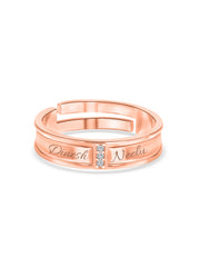 Rose Gold Adjustable Silver Band Ring For Men