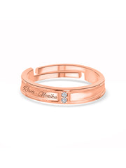 Double Solitaire Adjustable Rose Gold Ring For Women