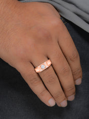 1 Carat Sunshine Adjustable Solitaire Rose Gold Ring For Men-2