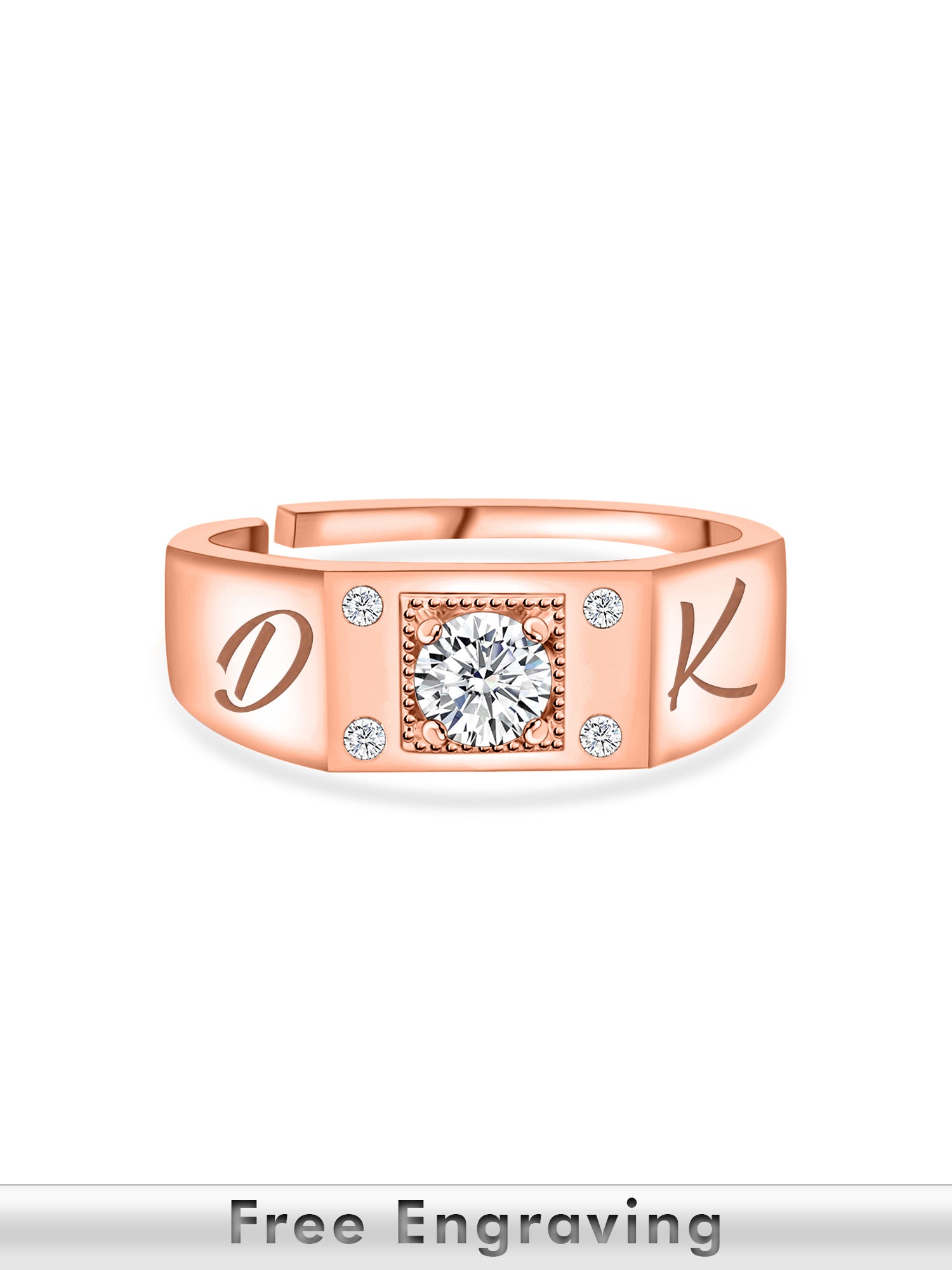 1 Carat Sunshine Adjustable Solitaire Rose Gold Ring For Men