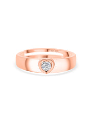 0.2 Carat Rose Gold Heart Solitaire Ring For Women-1