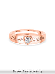 0.2 Carat Rose Gold Heart Solitaire Ring For Women