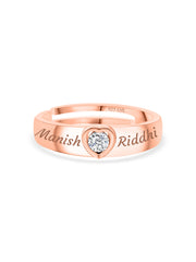 0.2 Carat Rose Gold Heart Solitaire Ring For Women