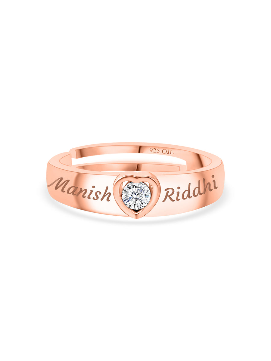 0.2 Carat Rose Gold Heart Solitaire Ring For Women