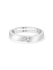 0.5 Carat Ornate Adjustable Engagement Silver Ring For Men-2
