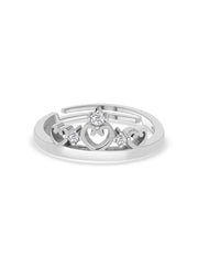 Crown Tiara Adjustable Ring | Solitaire Rings | American Diamond Rings | Chandi Ki Ring