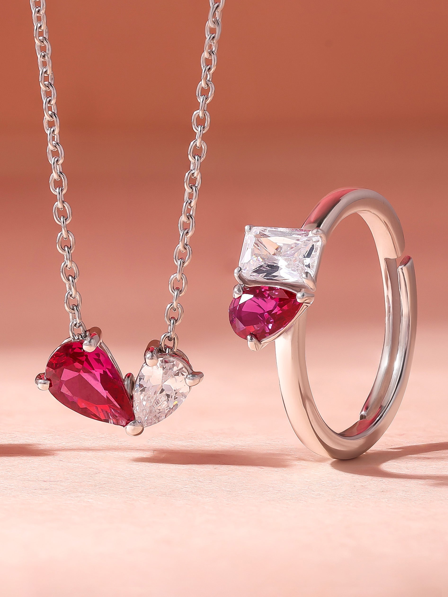 Toi et Moi Collection featuring  colorful rings and stunning necklace, perfect for any occasion