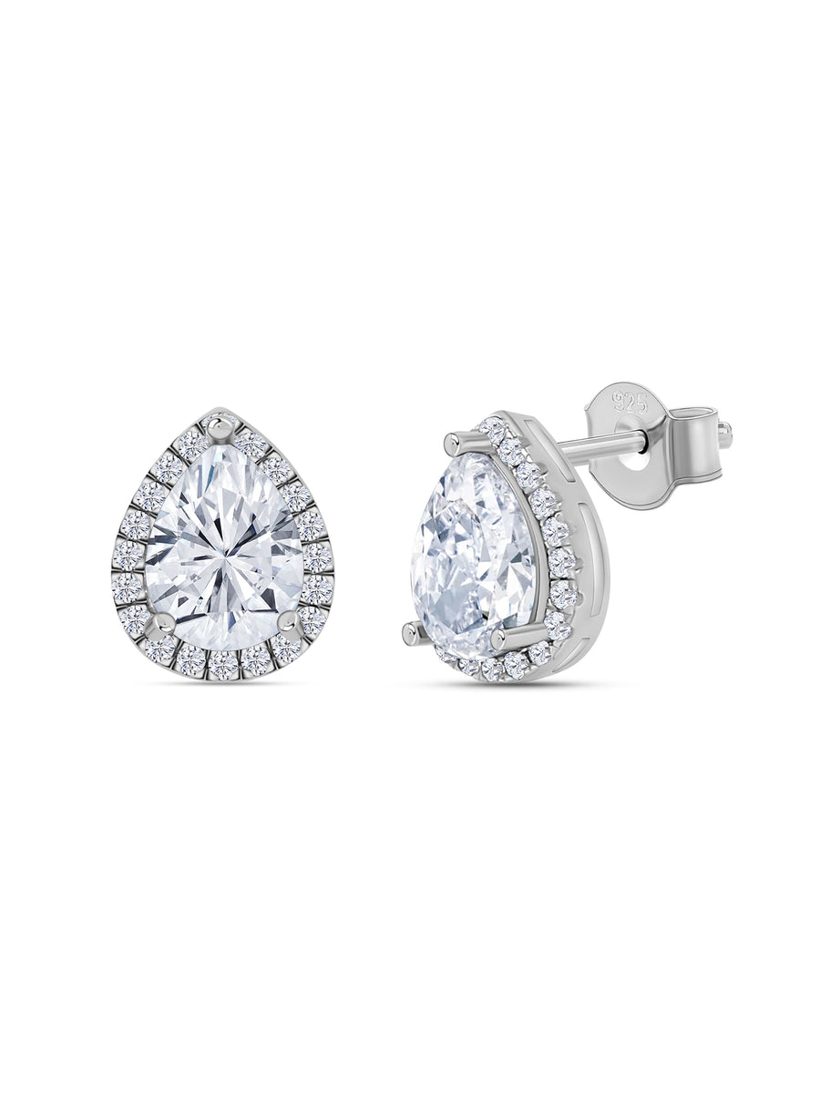 925 Sterling Silver 2 Carat American Diamond Big Stud Earrings For Her