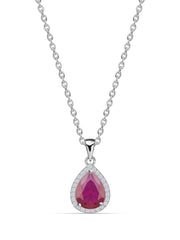 925 Silver Red Ruby Locket In Pear Shape-4