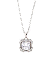 Princess Cut 1.5 Carat American Diamond Pendant With 925 Silver Chain