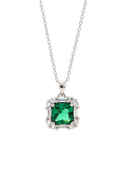 Emerald Cushion Princess Locket With Chain-1