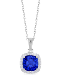 Maya Cushion Cut Blue Sapphire Necklace