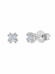 Lab-Grown Solitaire Diamond Stud Earrings In Gold