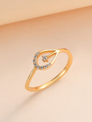 Shining Diamond Gold Finger Ring-7
