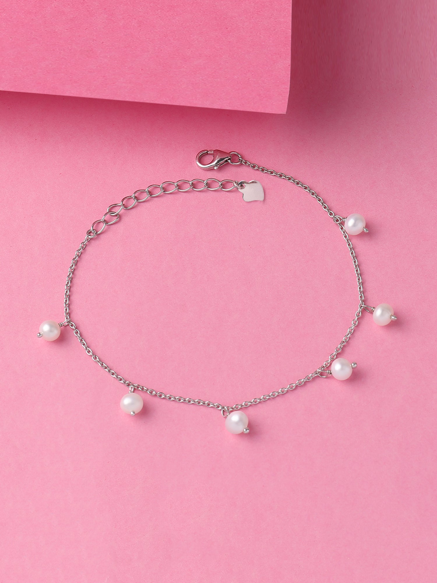 Pure Pearl Moti Bracelet In Pure Silver