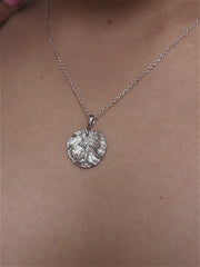 Solitaire With A Leaf Design Pendant With Chain-4