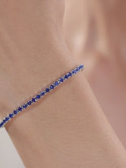 Sapphire Tennis Bracelet Silver for girls