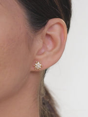 Flower Diamond Earring Studs For Women