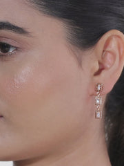 Rose Gold Dangler Earrings For Women-3