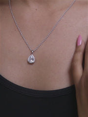 925 Silver 1.5 Carat American Diamond Pendant In Pear Shape Solitaire