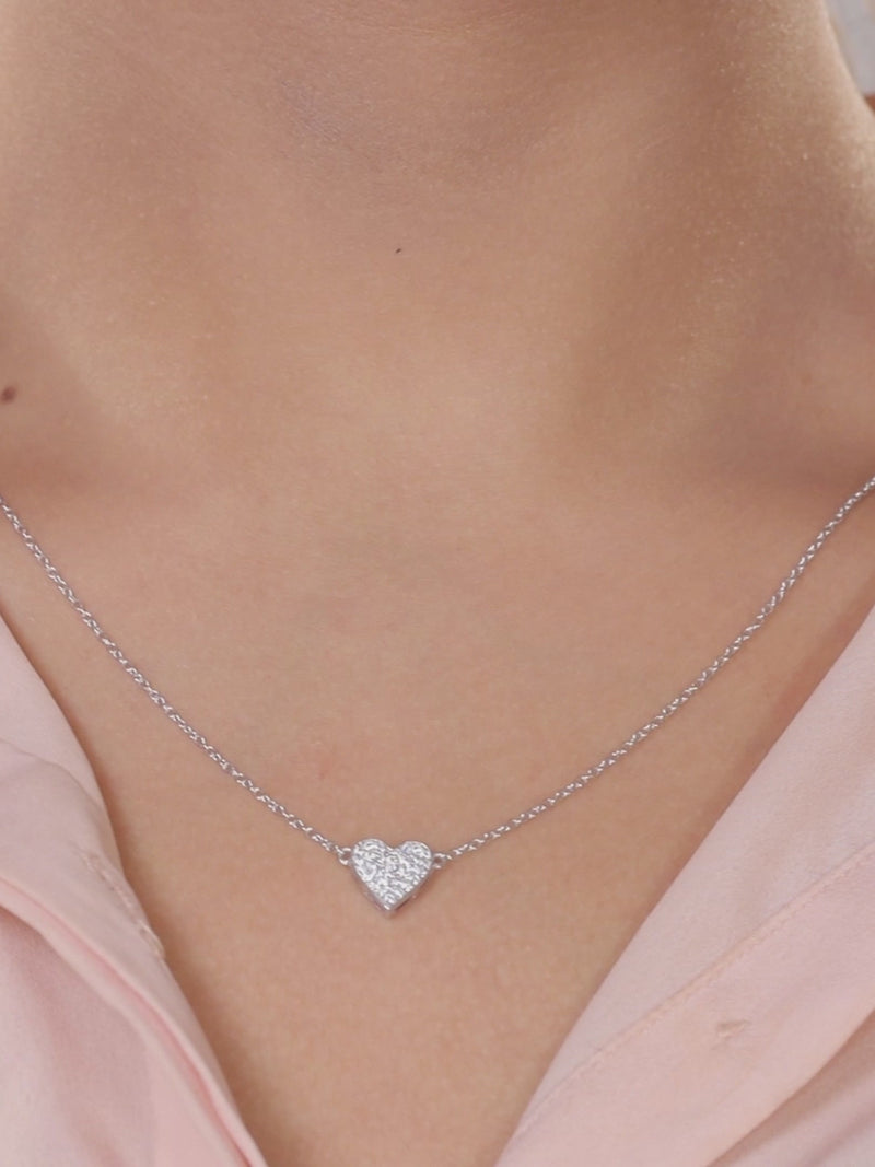Diamond Look Heart Necklace In 925 Silver-5