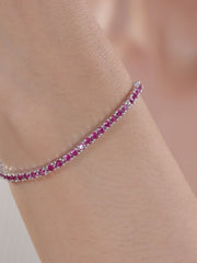 Ruby Tennis Bracelet For Women-4