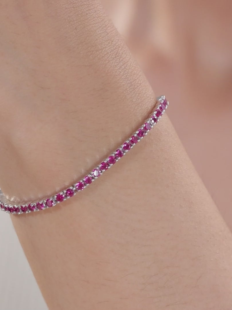 Ruby Tennis Bracelet For Women-4