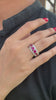 Red Ruby And American Diamond Heart Band Ring For Her