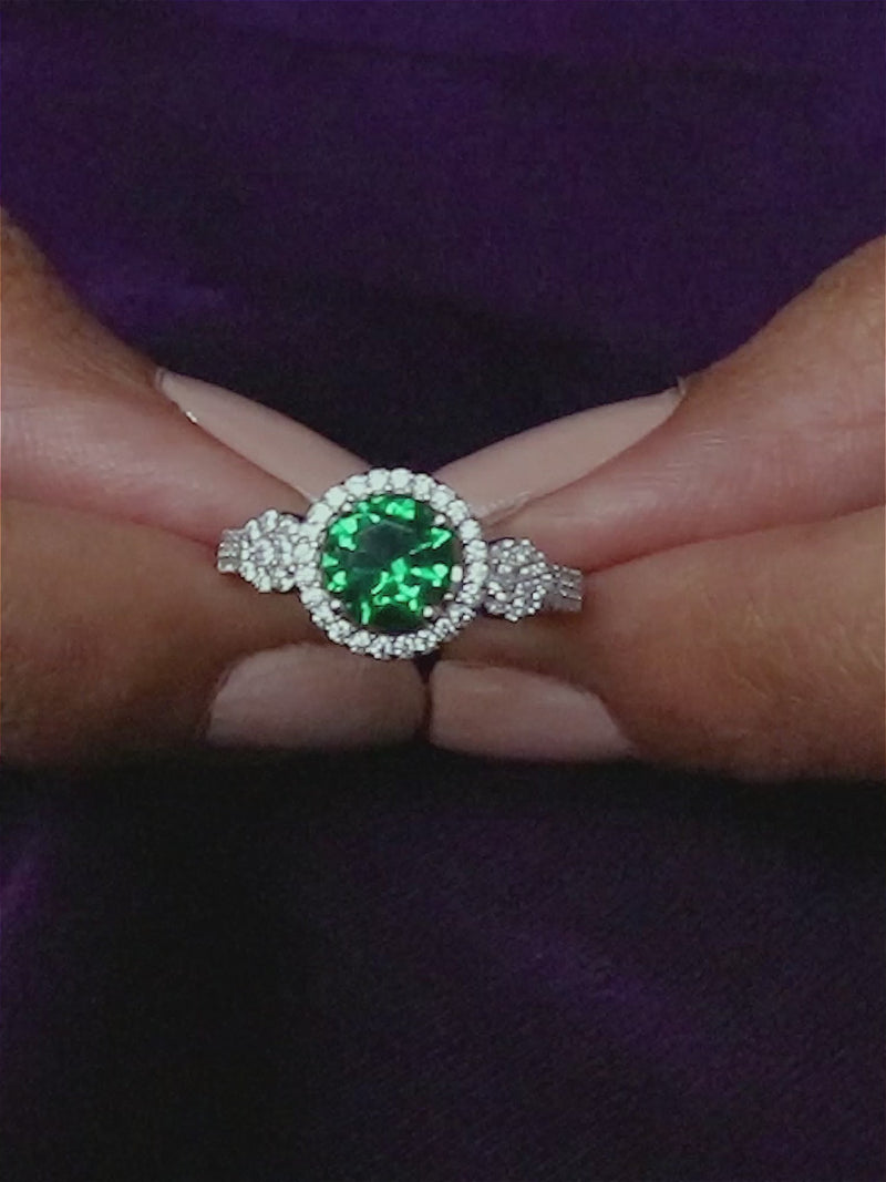 Green Divine Silver Ring-4