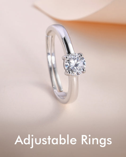 Buy Online Pure 925 Silver Adjustable rings for Women Men Perfect gift for mother's day. 