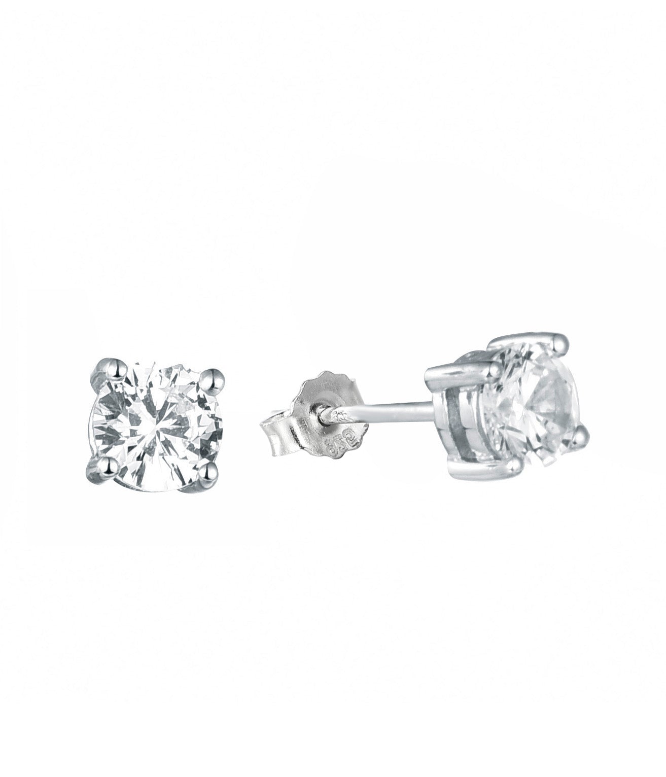 Classic Daily Wear American Diamond Studs In 925 Silver