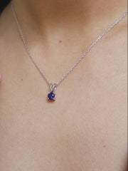 BLUE SAPPHIRE SOLATIRE NECKLACE WITH DANGLER EARRINGS SET-6